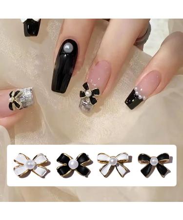 10Pieces 3D Nail Nail Art Accessories Bows Nail Jewelry Alloy-Nail Art Decorations for Women and Girls Metal Nail Studs for Nail Art Black Fragrant Butte - Buy Online on GoSupps.com