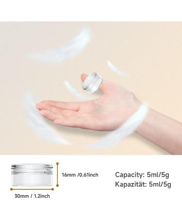70 Pcs Cosmetic Jars 5 ML Sample Pots For Cosmetics Travel Pots For Cream Travel Pots For Toiletries Travel Pot Cosmetic Pots For Women (70 transparent) - Buy Online on GoSupps.com