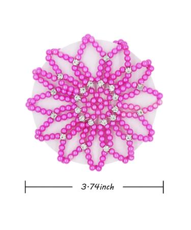 Elastic Crochet Hair Bun Covers with Rhinestone - 6pcs Colorful Mix | Handmade Hair Net Holder for Women - Ideal for Dancing, Sports, and Daily Wear - Buy Online on GoSupps.com