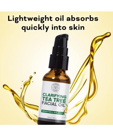 Beauty Foundry Clarifying Tea Tree Facial Oil Targets Acne and Uneven Skin Tone Antioxidant-Rich Beauty Oil 1-fl oz/30ml (1 Pack) - Buy Online on GoSupps.com