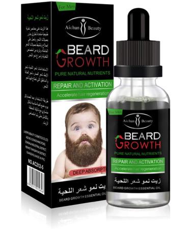 AICHUN BEAUTY Beard Oil Mustache Hair Pure Natural Nutrients Skin Cleansing Vitamins Grapefruit Seed Oil Ginger Andrea Hair 30ml