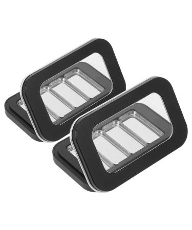Lot de 2 Plateaux de Maquillage Magn tiques Vides Format Compact 4 Compartiments Couvercle Fen tre Transparente Palette Maquillage Portable pour Fards Paupi res et Blush