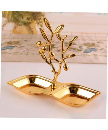 Alipis Container Snack Fruit Dessert Dried Metal Two-Grid Ktv Snacks Storage Tray Household Plate re-usable 19.5X15.5CM Golden - Buy Online on GoSupps.com