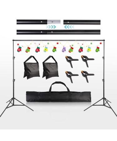 Heavy Duty Backdrop Stand, 6.5 x 10ft Adjustable Photo Backdrop Stand for Parties, Back Drop Banner Stand Support System Kit for Photoshoot, Portrait, Studio Photography, Baby Shower 6.5*10ft Thicker Version