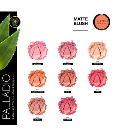 Palladio Matte Blush - Smoothly Brushes onto Cheeks for a Soft, Even Finish in Berry Pink - Buy Online on GoSupps.com