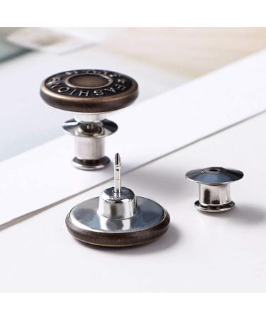 12 Sets 17mm No Sew Instant Jean Buttons - Removable Metal Pants Button Pins for Waist Size Adjustment - Ideal for Cowboy Clothing, Jackets, and Bags - Buy Online on GoSupps.com