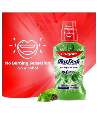 Colgate Plax Fresh Tea Mouthwash 500ml - Alcohol Free Dental Rinse - Buy Online on GoSupps.com