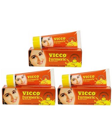 Vicco Turmeric Vanishing Cream with Sandalwood Oil - Pack of 3 x 50gm - Buy Online on GoSupps.com