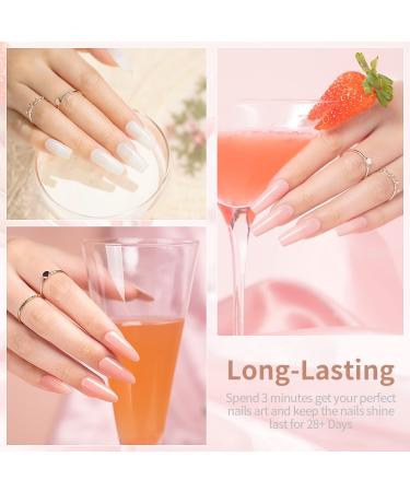 RARJSM Nude Sheer Jelly Pink Gel Nail Polish Set - 6 Transparent Colors for French Manicure - Soak Off UV/LED Gel - 7.5ml - Home & Salon Use - Buy Online on GoSupps.com