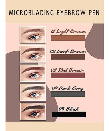Lightsbetter Waterproof Brow Pen Microblading Eyebrow Pen Lightbetter Eyebrow Pen Natural Precise 4 Point Eyebrow Pencil (Reddish brown) - Buy Online on GoSupps.com