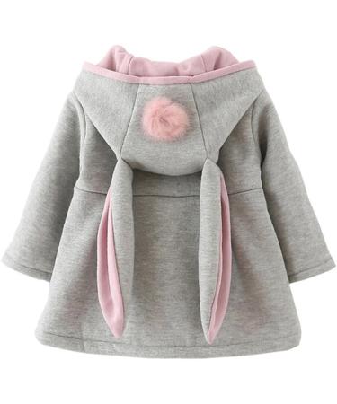 TMEOG Baby Girls Rabbit Ears Cloak Hooded Coat | 9-12 Months Grey - Buy Online on GoSupps.com