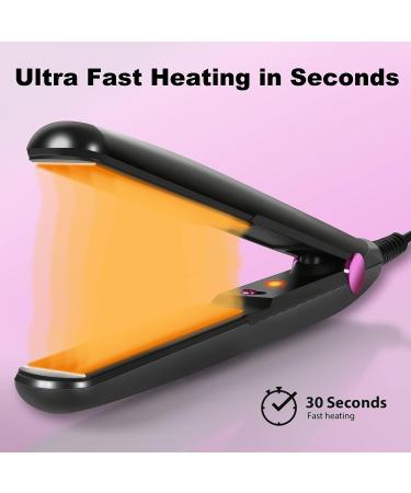 Youuish Mini Hair Straightener - 0.7 Inch Small Flat Iron for Short Hair, Bangs, and Travel - Dual Voltage, Purple - Buy Online on GoSupps.com