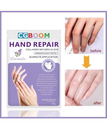 Collagen-Infused Moisturizing Gloves for Dry, Aging, and Cracked Hands - Lavender (3 Pairs) - Buy Online on GoSupps.com