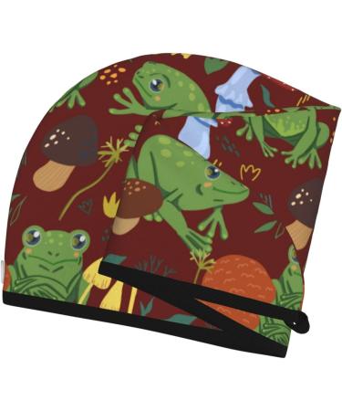 Hair Towel Wrap - Quick Drying Hair Turban with Button | Frogs & Mushrooms Design - Buy Online on GoSupps.com