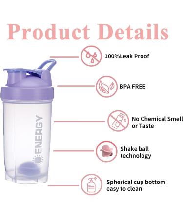 DDSHUN 500ml Protein Shaker Bottle with Mixer Ball - Lick-Safe Milkshake Cup for Sports & Supplements (Purple) - International Shipping Available - Buy Online on GoSupps.com