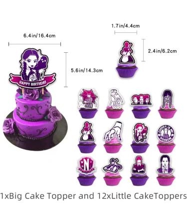 Wednesday Cake Toppers Cupcake Toppers Cake Decorations Birthday Party Supplies Decorations for Wednesday Addams-Theme Party (1) - Buy Online on GoSupps.com