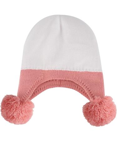 KAKU NANU Toddler Winter Hat | Double Pom Pom Earflap Beanie with Fleece Lining | Suitable for Baby Boys and Girls | 2-4 Years | Pink - Buy Online on GoSupps.com