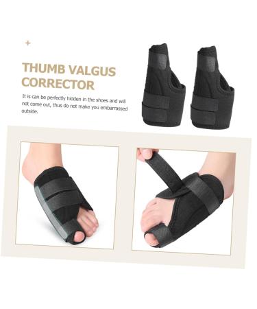 NOLITOY Hammertoe & Bunion Corrector Splint - Adjustable Black Thumb Brace for Pain Relief | 1 Pair - 30x14cm - Buy Online on GoSupps.com