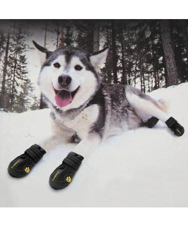 Mokcci Truelove Waterproof Dog Boots - Reflective Strap Paw Protection Shoes for Small Medium & Large Dogs (4 Pack) - Black - Buy Online on GoSupps.com
