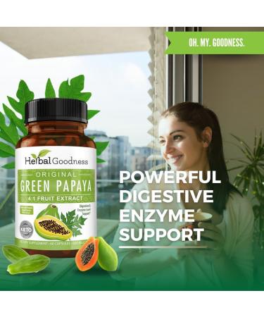 Green Papaya Fruit Extract Capsules - Organic Papaya Enzymes with Prebiotics and Probiotics for Digestive Health - Super Digestive Enzymes Immune Support- 60 Capsules Made in The USA 1 - Buy Online on GoSupps.com