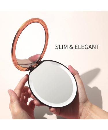Kostlich Travel Makeup Mirror with Lights - 2-Sided 1x/7x Magnifying Compact Mirror - Rechargeable & Portable - Black - Buy Online on GoSupps.com