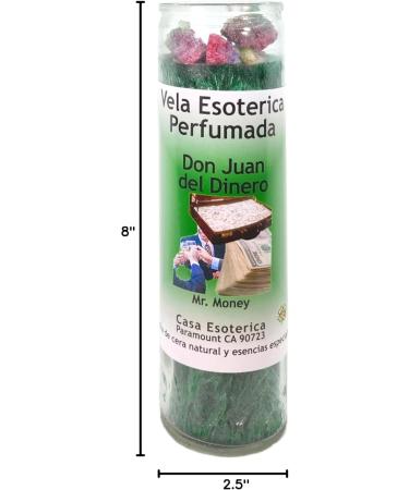 MR. Money Palm Wax Candle - Green Spiritual Intention Spell | Vela CASA ESOTERICA PERFUMADA - Attract Wealth (Don Juan DEL Dinero - Buy Online on GoSupps.com