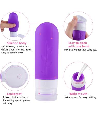 Vexillic 16-Piece Silicone Travel Bottles Set - 90ml BPA-Free Shampoo & Gel Containers - Perfect for Travel - Buy Online on GoSupps.com