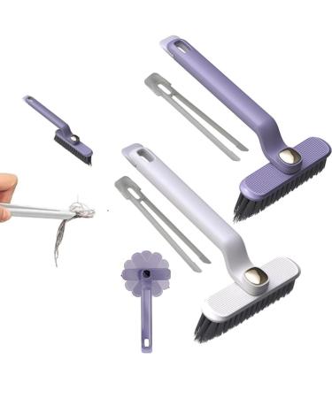 Multi-Function Rotating Crevice Cleaning Brush Hard Bristle Crevice Gap Cleaning Brushes for Household Use 360 Degree Rotating No Dead Corners Corners Cleaning Tool (2PC-C)