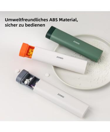 Portable Pill Box for Vitamins & Medications | 7-Grid Green & Orange Travel Organizer - Buy Online on GoSupps.com