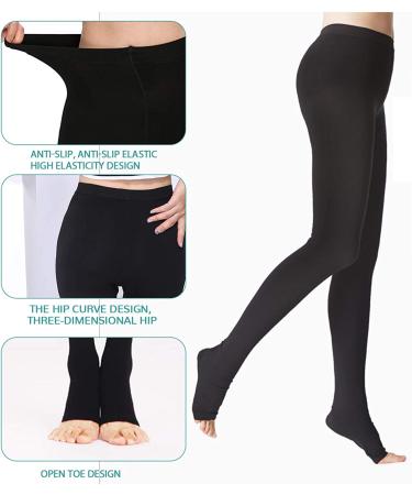 Medical Compression Pantyhose Stockings 20-30mmHg - Plus Size, Firm Graduated Support for Swelling, Edema, Varicose Veins - Black XXL - Buy Online on GoSupps.com