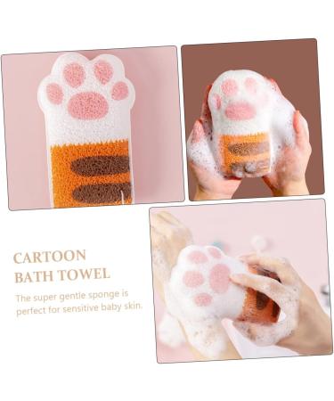 TOYANDONA Bath Cotton Shower Puff Sponge Soft Bath Sponge Cartoon Bath Bath Exfoliating Mitt Shower Mittens Wash Bath Towel Hydrophilic Animal Toddler Bagne Orange 12.5X7.5X2CM - Buy Online on GoSupps.com