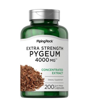 Piping Rock Pygeum 4000mg | 200 Capsules | Pygeum Africanum | Concentrated Extract | Extra Strength Supplement | Non-GMO Gluten Free