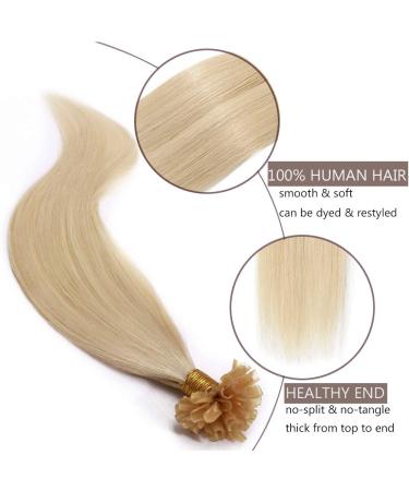 SEGO 50cm Keratin U-Tip Real Hair Extensions - 50 Strands Platinum Blonde #60 - Remy Human Hair for International Shipping - Buy Online on GoSupps.com