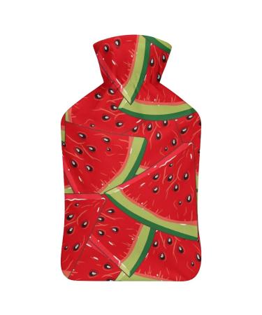 Watermelon Hot Water Bottle With Cover Plush Bed Bottle Hand Warmer For Adults And Children 26.5X15.3cm