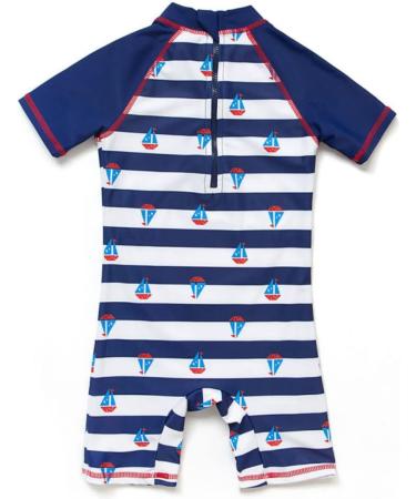 BONVERANO Baby Boy Long-Sleeve UV 50+ Swimsuit | Sailboat Design | 4 Years - Buy Online on GoSupps.com