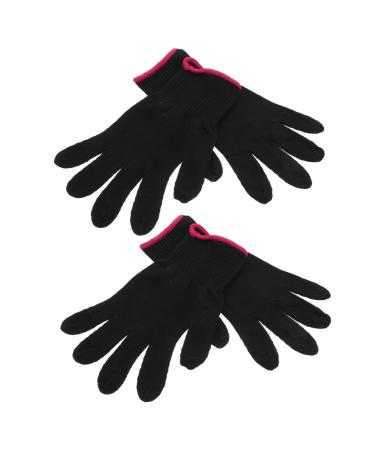 OUNONA 1 Set 4pcs Gloves Heated Mittens Bumps Heat Glove Silicone Bumps Proof Glove Grill Glove Silicone Bumps Heat Proof Glove Bumps Heat Resistant Glove Anti-collision Hairdressing Tool Black 21.5X12.2 cm