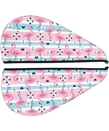 Buy Pink Striped Flamingo Hair Towel Wrap - Quick-Dry Turban for Effortless Hair Drying - Buy Online on GoSupps.com