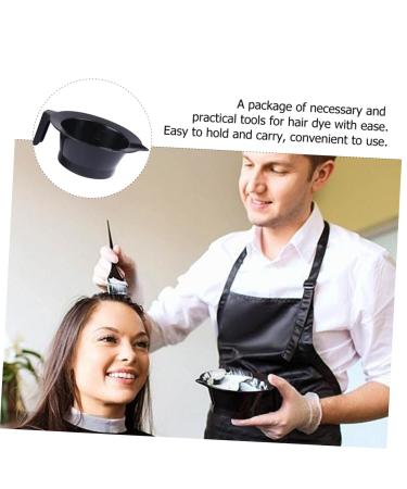 PopetPop Hair Dye Tools Set - 4 Plastic Oil Bowls with Handles for Professional Hair Dyeing - 14x14x6cm Black Fermentation & Application - Buy Online on GoSupps.com
