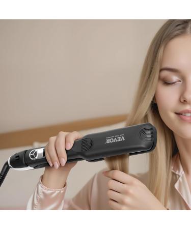 VEVOR Hair Straightener - 1.5" Titanium Flat Iron LCD Display 25 Temp Levels (210 F-450 F) Dual Voltage for Salon Home & Travel - Negative Ion Technology - Buy Online on GoSupps.com