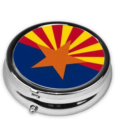 Arizona Flag Portable Metal Pill Box - Mini 3-Compartment Design for Travel | Ideal for Small Pills - Buy Online on GoSupps.com