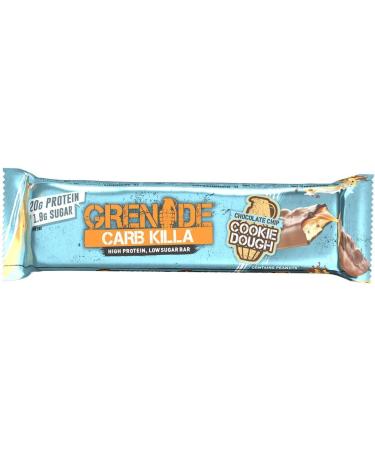 Grenade Carb Killa Chocolate Chip Cookie Dough Protein Bar 12 x 60g (Contains Peanuts) - High Protein & Low Carb - Buy Online on GoSupps.com