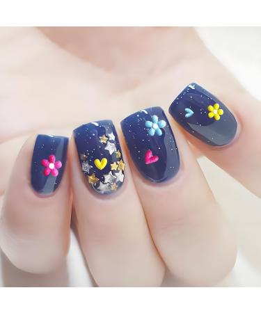 4 Sheets Flower Nail Art Stickers Spring Daisy Nail Decals 5D Embossed Nail Art Design Self Adhesive Nail Supplies Colorful Flower Nail Stickers for DIY Women Nail Decoration - Buy Online on GoSupps.com