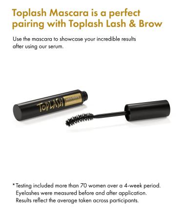 Toplash Extra Ebony Mascara with Keratin, Panthenol & Vitamin E - Long Lasting, Nourishing Formula - Buy Online on GoSupps.com