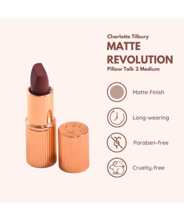 Buy Charlotte Tilbury Pillow Talk 2 Matte Revolution Lipstick Mini - Long-Lasting Travel Size | International Shipping - Buy Online on GoSupps.com