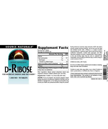 Source Naturals D-Ribose for Workout & Energy - 90 Tablets for Recovery & Performance - Buy Internationally - Buy Online on GoSupps.com