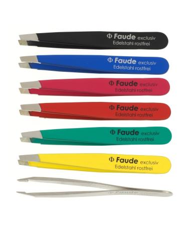 Faude Cosmetic Tweezers Slanted Short 8 cm