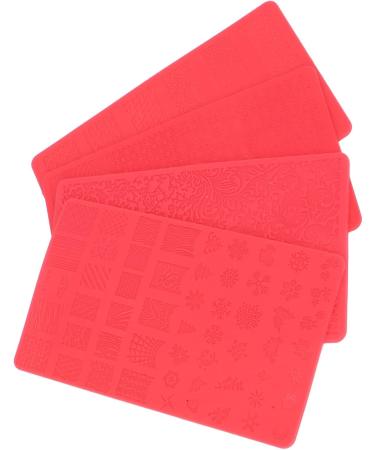 Nail Stamping Template Set - 4PCS 3D Relief Silicone Stencils for DIY Nail Art UV Gel Friendly Perfect for Salon & Home Use - Buy Online on GoSupps.com