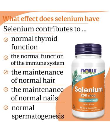 Now Foods Selenium 200mcg 90 Vegan Capsules - Lab-Tested Trace Element - Gluten Free - SOYA Free - Vegetarian - Buy Online on GoSupps.com