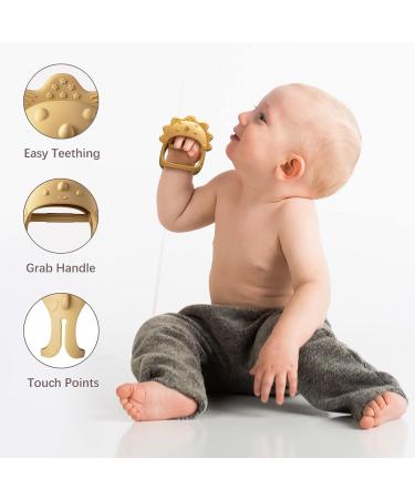 Alwoligag Silicone Dinosaur Baby Teether Toy  Anti-Drop Silicone Baby Mitten Teether for Soothing Teething Pain Relief  Baby Chew Toys for Sucking Needs(1 Packs) 4 x 3.2 x 2 Inch Green - Buy Online on GoSupps.com