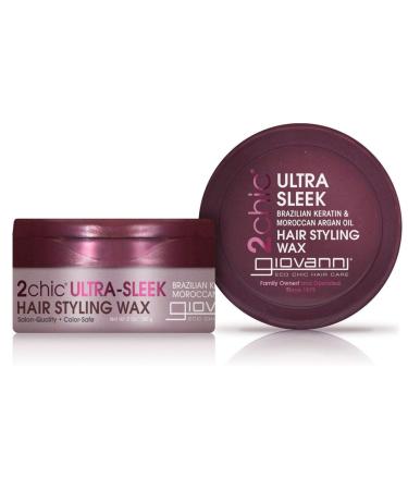 GIOVANNI 2chic Ultra Sleek Hair Styling Wax, 2 oz. Brazilian Phyto-Keratin & Moroccan Argan Oil, Strong Hold Keeps Hair In Place, Nourishing Anti-Frizz Formula, No Parabens, Color Safe (Pack of 1) - Buy Online on GoSupps.com